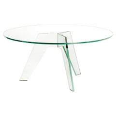 Glas Italia Crystal Table Ø130 cm - 51.2 in Transparent Glass by Philippe Starck
