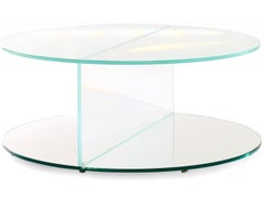 Glas Italia Doble Coffee Table Ø90 cm (35.4 in) in Glass by Patricia Urquiola