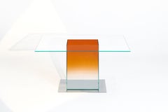 Glas Italia Donald Square Table 160 cm 63in by Philippe Starck Gradient Orange