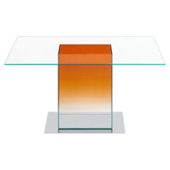 Glas Italia Donald Square Table 160 cm 63in by Philippe Starck Gradient Orange