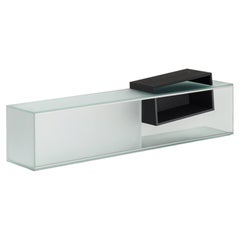 Glas Italia Drift Low TV Cabinet in Extra-Clear Frosted Glass by Nendo