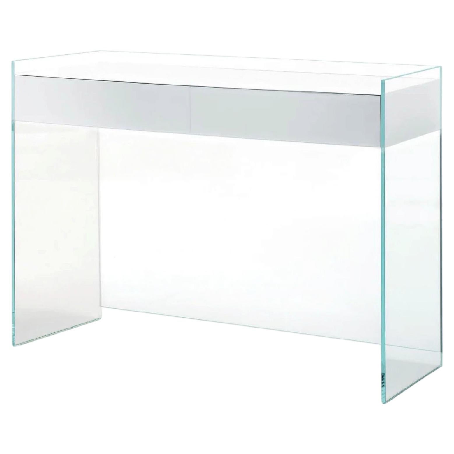 Glas Italia Float Rectangular Console table 2 drawers - Glass - Patrick Norguet