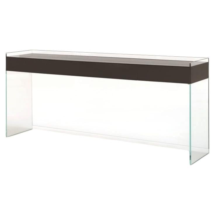 Glas Italia Float Rectangular Console table - Black Glass - Patrick Norguet For Sale