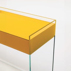 Glas Italia Float Rechteckiger Konsolentisch - Gelbes Glas - Patrick Norguet