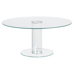Glas Italia Hub Round Table Ø160 cm (63 in) Transparent Glass - Piero Lissoni