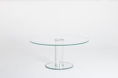 Glas Italia Hub Round Table Ø170 cm (66.9 in) Transparent Glass - Piero Lissoni