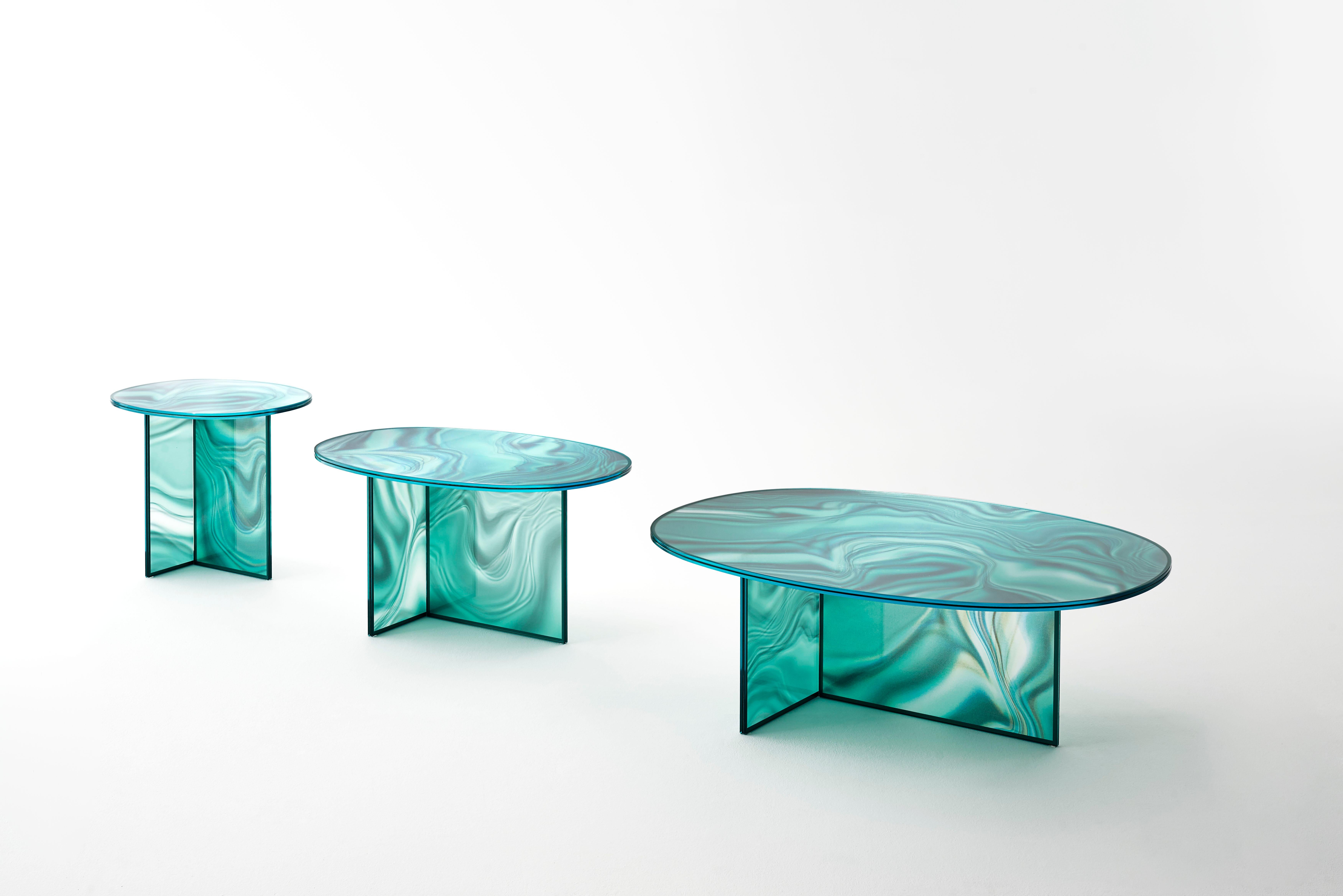 Verre Tables basses LIQUEFY conçues par Patricia Urquiola pour Glas Italia en vente