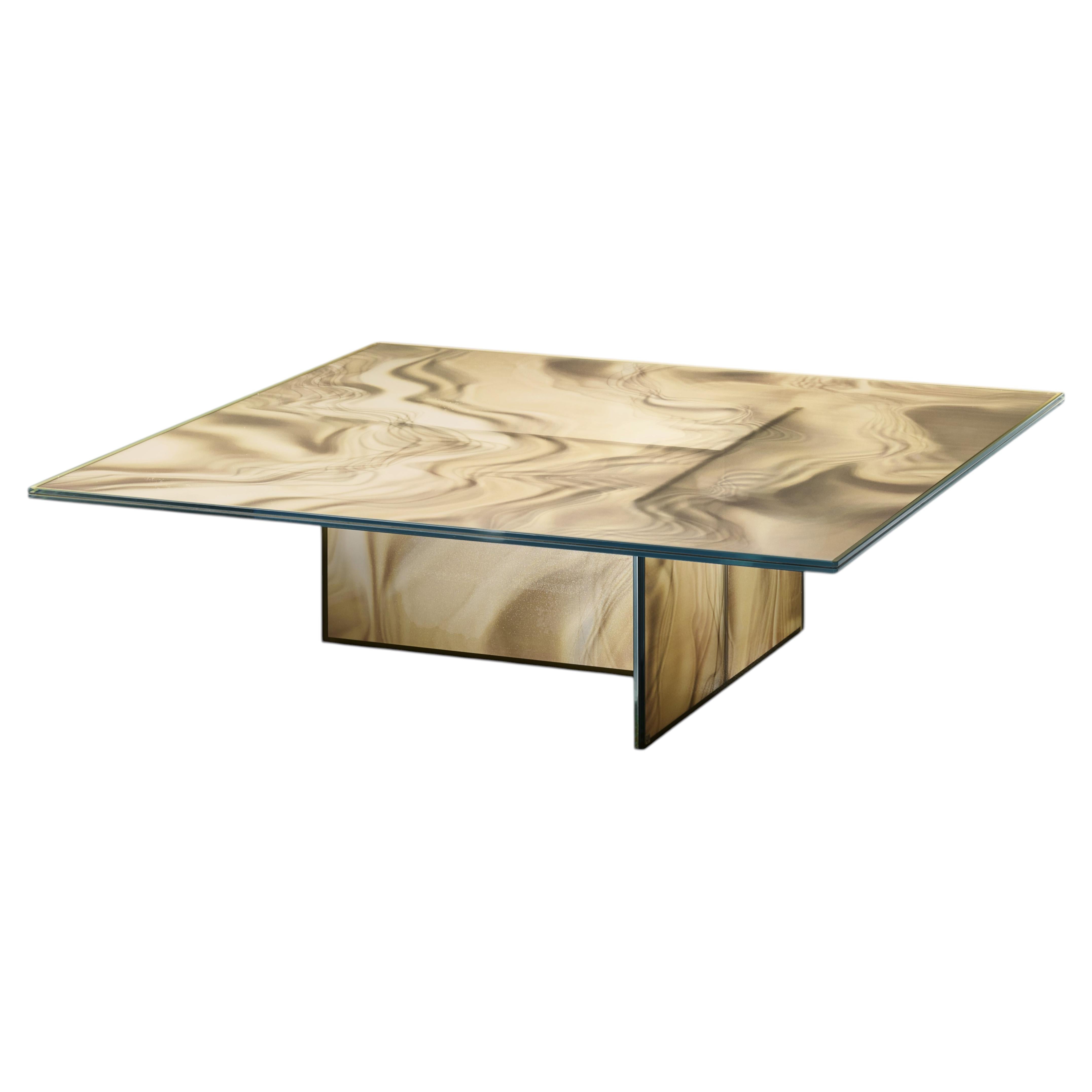 Glas Italia Liquefy Square Coffee Table - Whisky design Patricia Urquiola