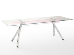 Glas Italia Mari Cristal Rectangular Table 220×80 cm (86.6 × 31.5 in) Light Pink