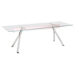 Glas Italia Mari Cristal Rectangular Table 220×80 cm (86.6 × 31.5 in) Light Pink