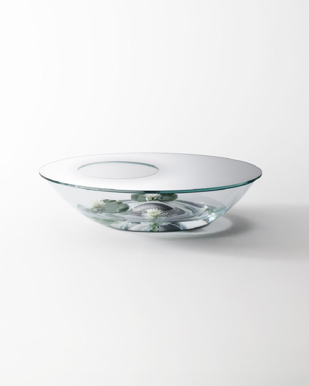 Niedriger Tisch „NACRE“ aus Glasglas von Glas Italia mit Loch von Yabu Pushelberg im Angebot 2