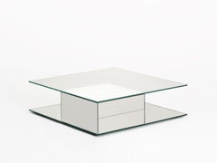 Glas Italia Ollie Low Glass Table with Mirror Drawers by Yabu Pushelberg 120 cm