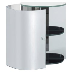 Glas Italia Oltralpe Table de chevet en verre miroir par Inga Sempé - Porte battante