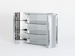 Glas Italia Oltralpe Sideboard in Mirrored Glass by Inga Sempé - Portes battantes