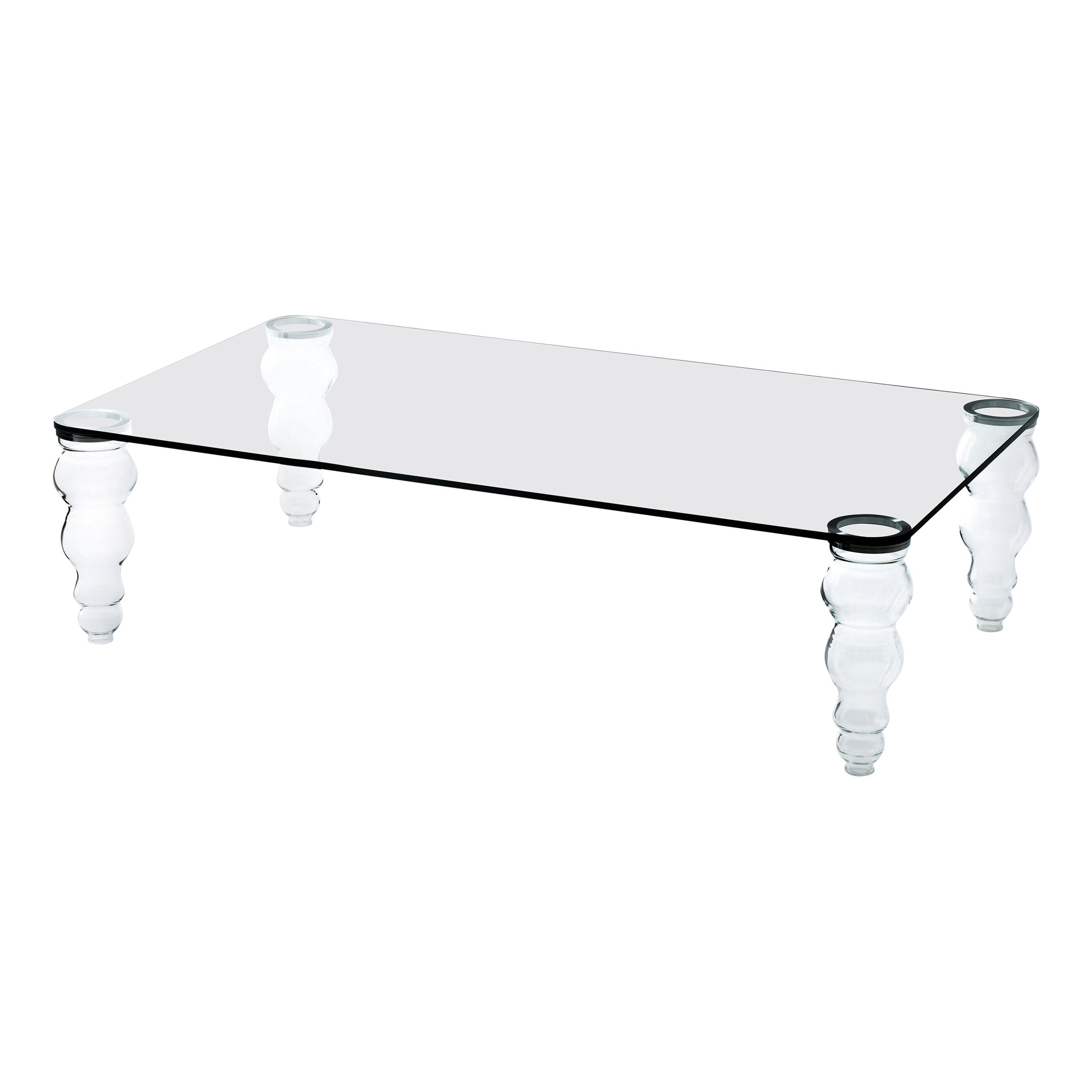 POSTMODERN Low Table in Transparent Glass, by Piero Lissoni for Glas Italia
