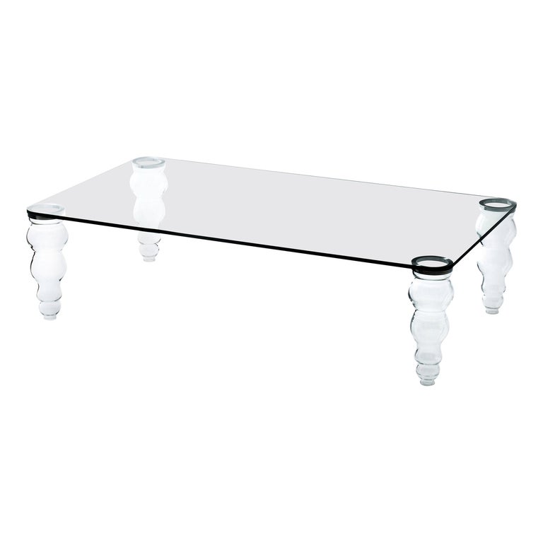 Febland Square Clear Glass Bistro Table 70x70x76 cm Transparent
