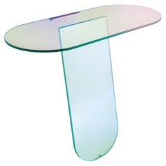 Glas Italia Shimmer Oval Console Table in Glass by Patricia Urquiola