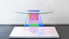 Glas Italia Shimmer Round Table Ø95cm (37.4 in) in Glass - Patricia Urquiola