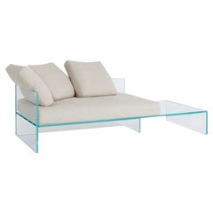 Glas Italia Tête-à-Tête Canapé deux places en verre - Table d'appoint à droite