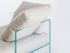 Glas Italia Tête-à-Tête Two-Seater Sofa in Glass with Cushions Twin Facing Seats