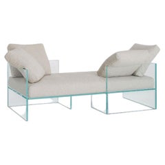 Glas Italia Tête-à-Tête Two-Seater Sofa in Glass with Cushions Twin Facing Seats
