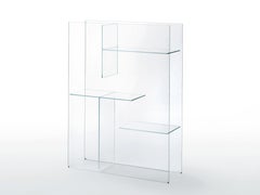 Glas Italia Transfix Freestanding Bookshelf - Glass design Marc Krusin & Oshiro