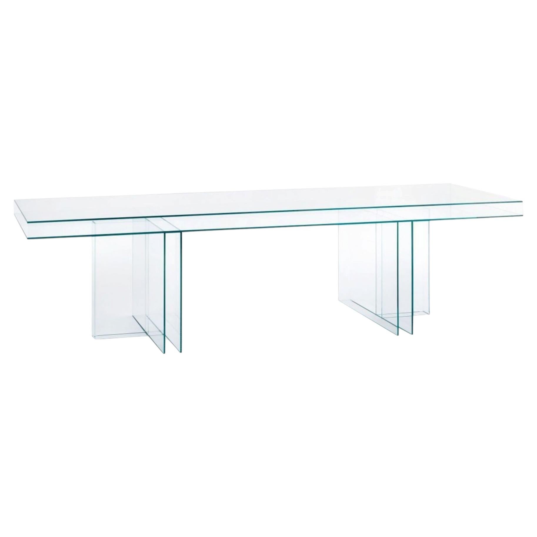 Glas Italia Verglas Rectangular Table 300 cm (118.1 in) in Glass - Piero Lissoni