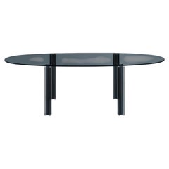 Glas Italia X-T Oval Table 260 cm (102.4 in) in Smoked Glass by Piero Lissoni