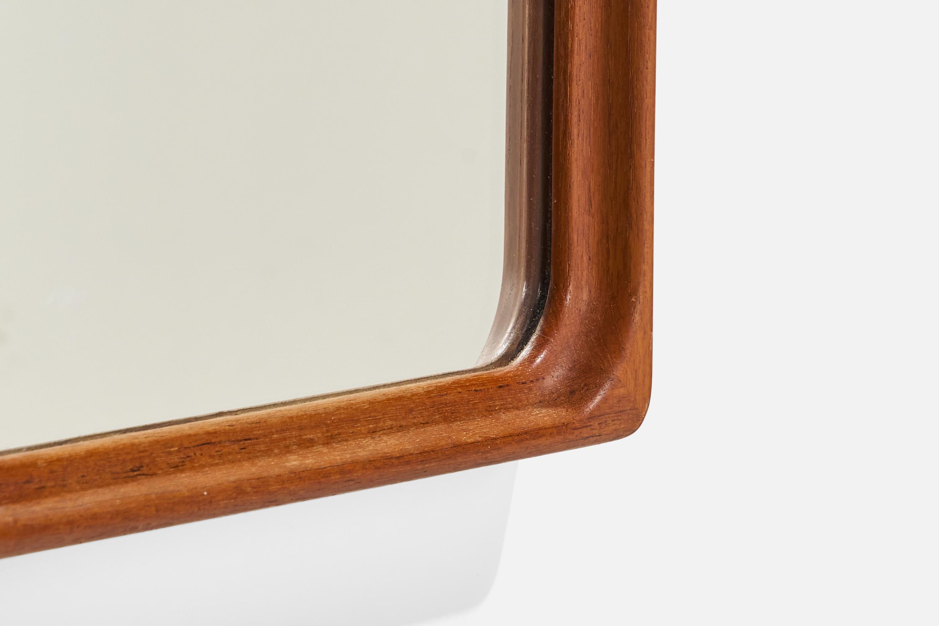 Mid-20th Century Glas-mäster, Wall Mirror, Teak, Sweden, 1950s