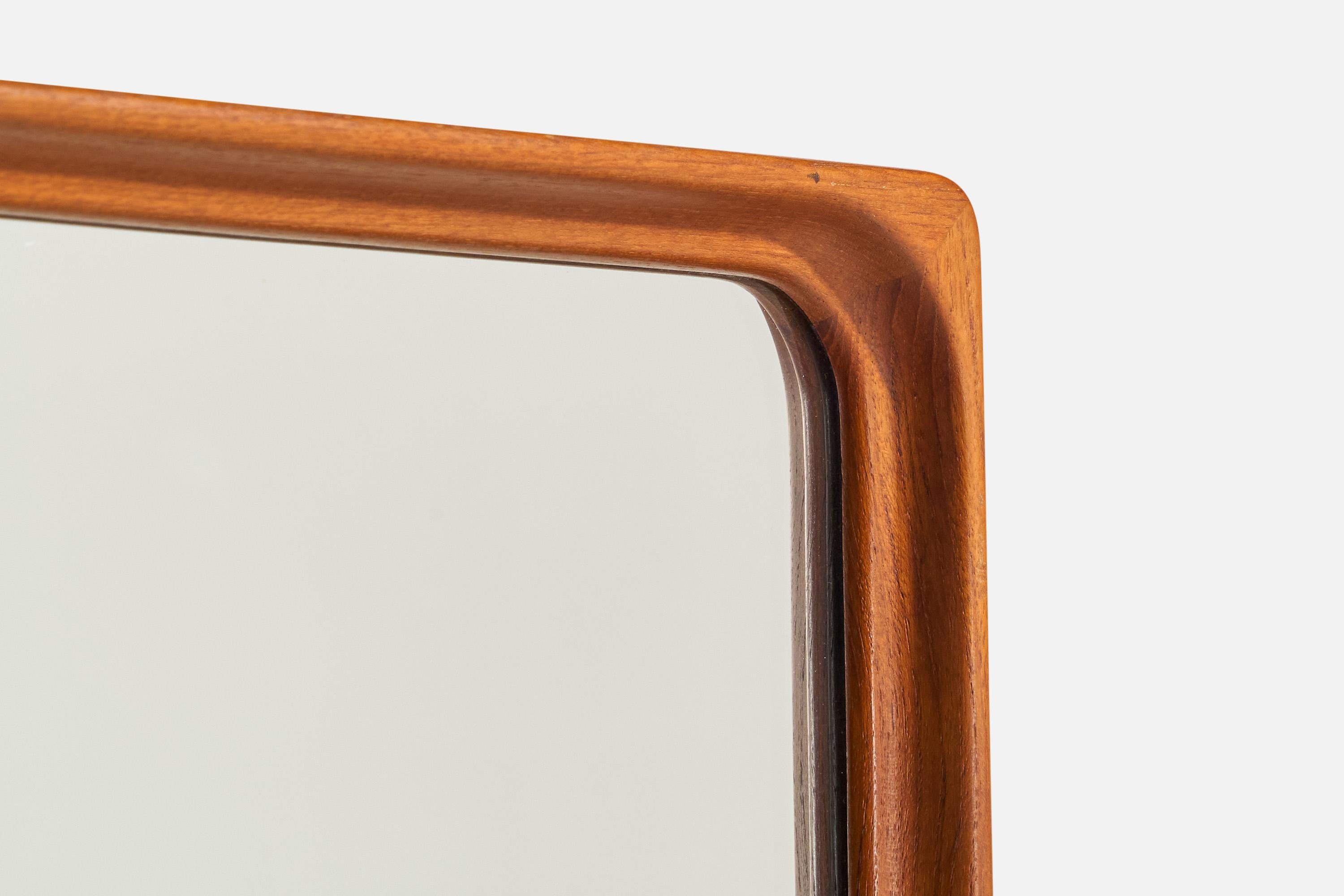 Glas-mäster, Wall Mirror, Teak, Sweden, 1950s 1