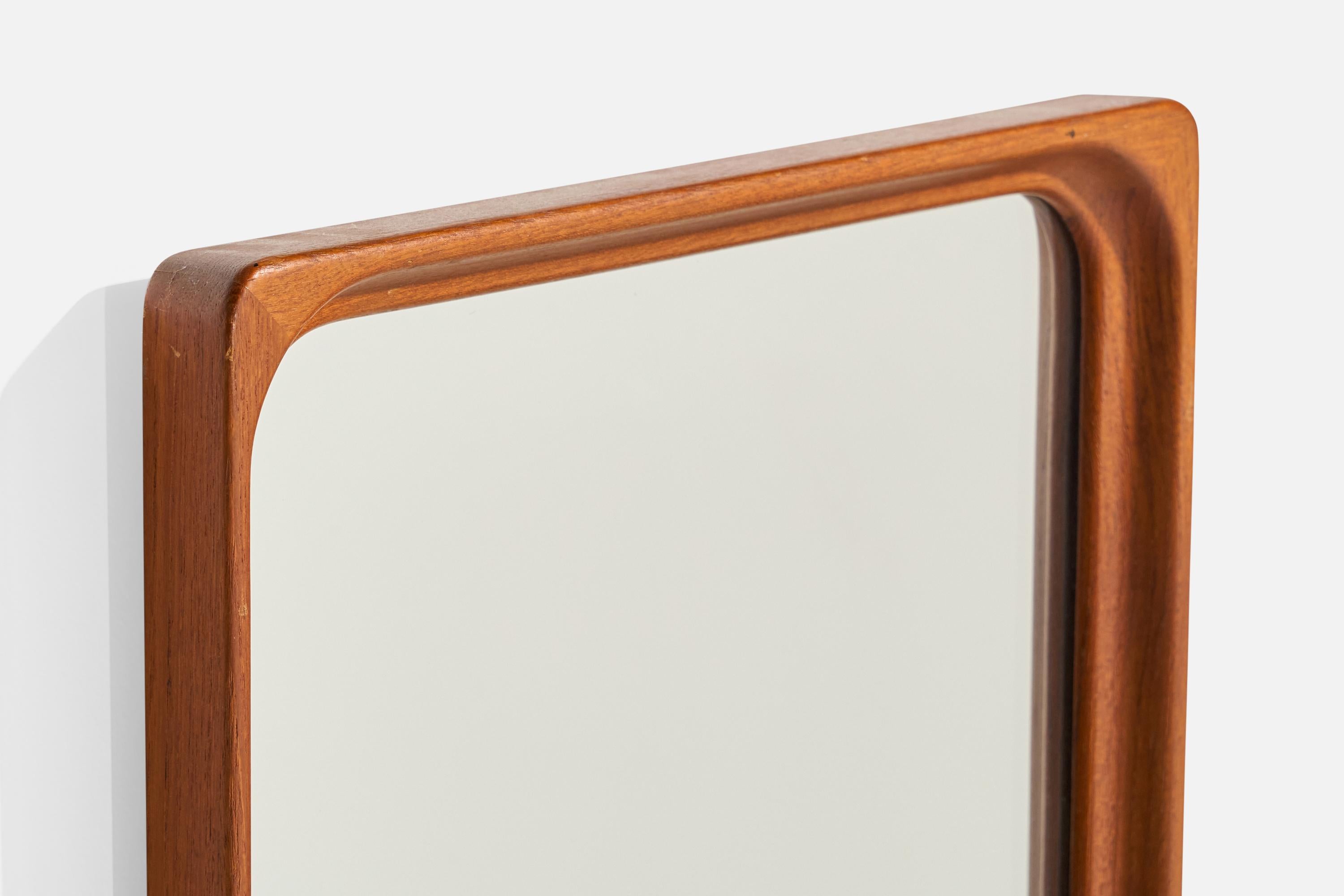 Glas-mäster, Wall Mirror, Teak, Sweden, 1950s 2