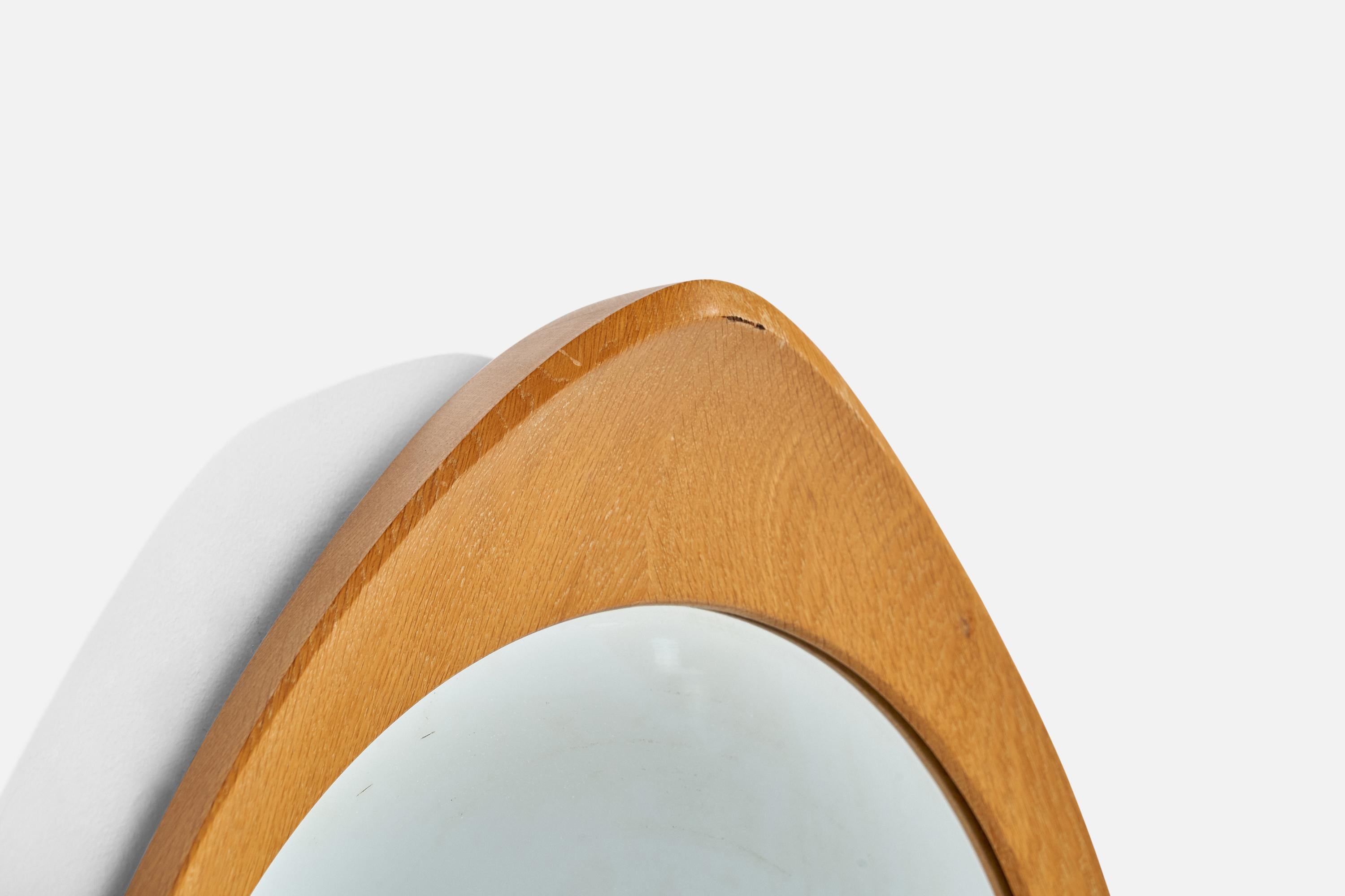 Suédois Glas & Trä, Miroir, Oak Oak, Suède, années 1960 en vente