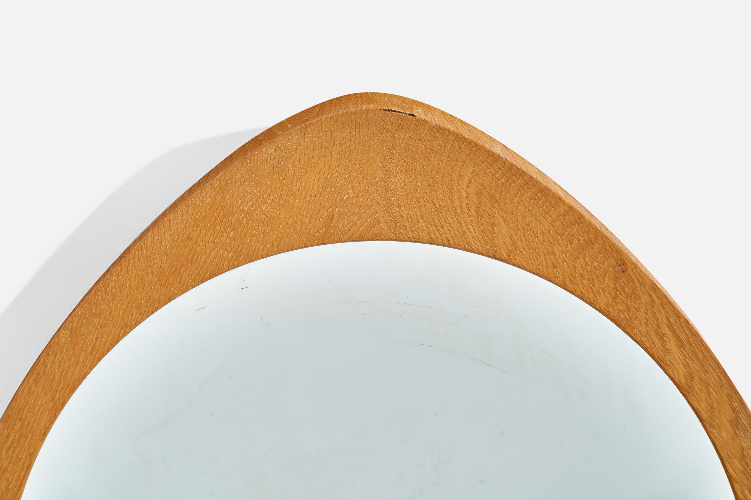 Glas & Trä, Mirror, Oak, Sweden, 1960s In Good Condition For Sale In High Point, NC