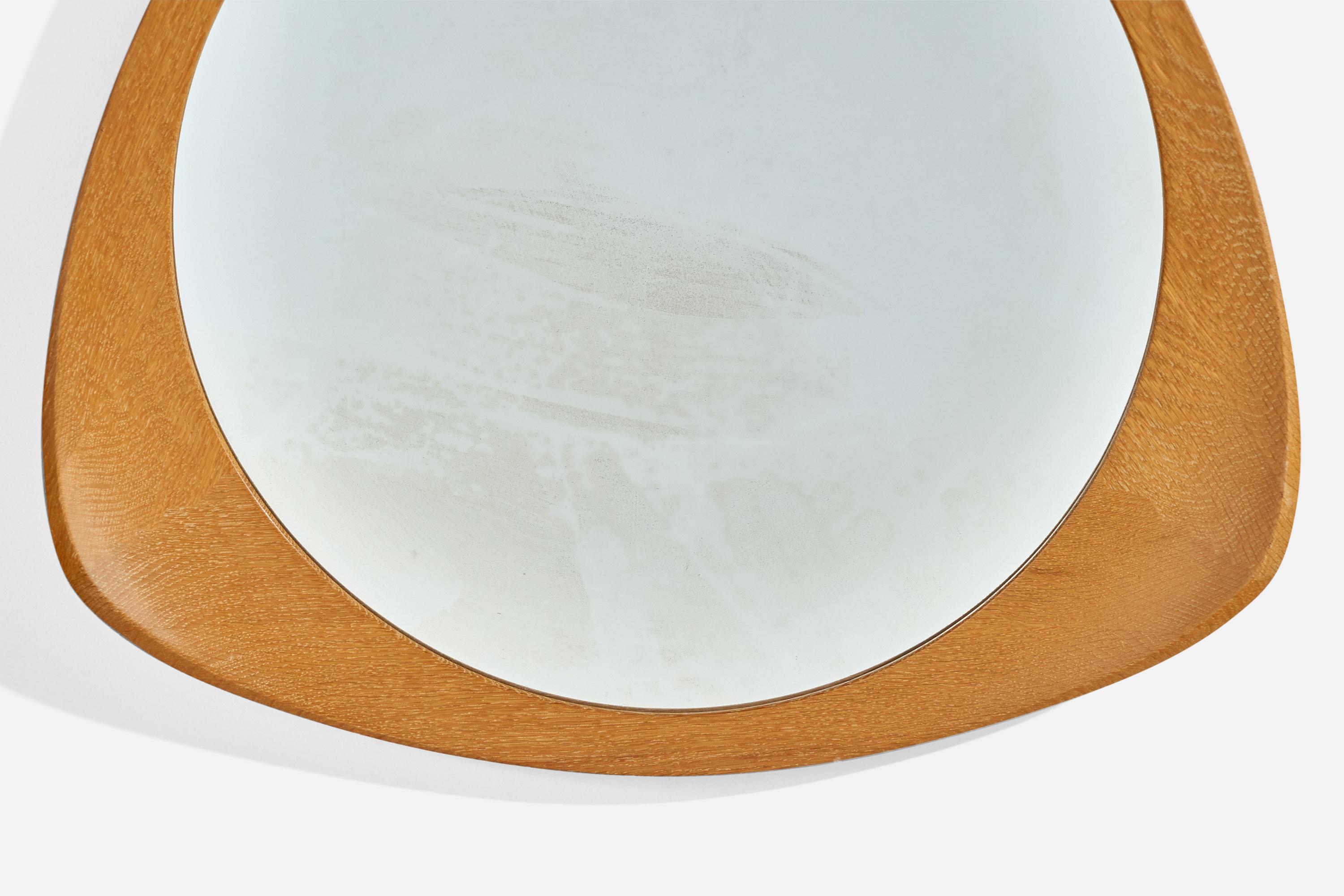 Mid-20th Century Glas & Trä, Mirror, Oak, Sweden, 1960s For Sale