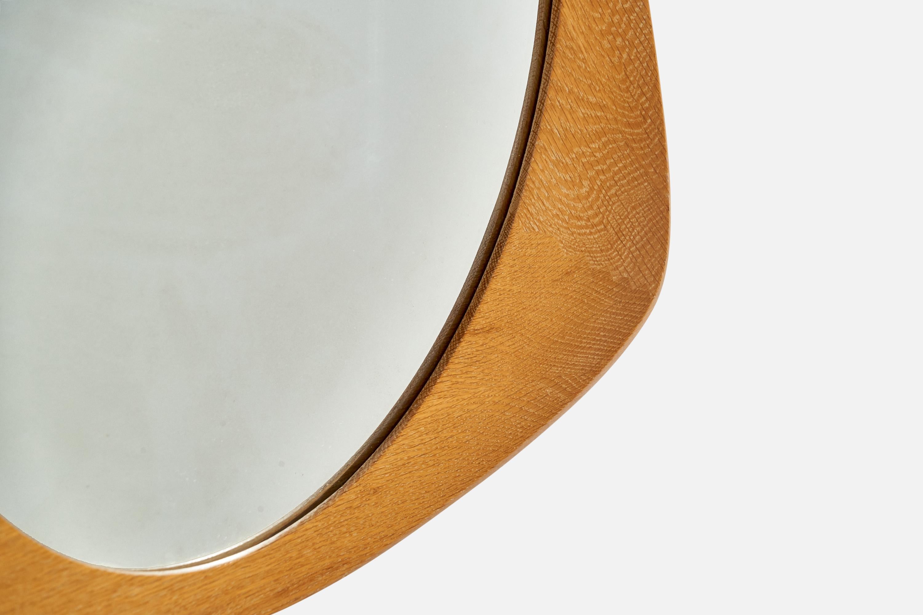 Glas & Trä, Mirror, Oak, Sweden, 1960s For Sale 1