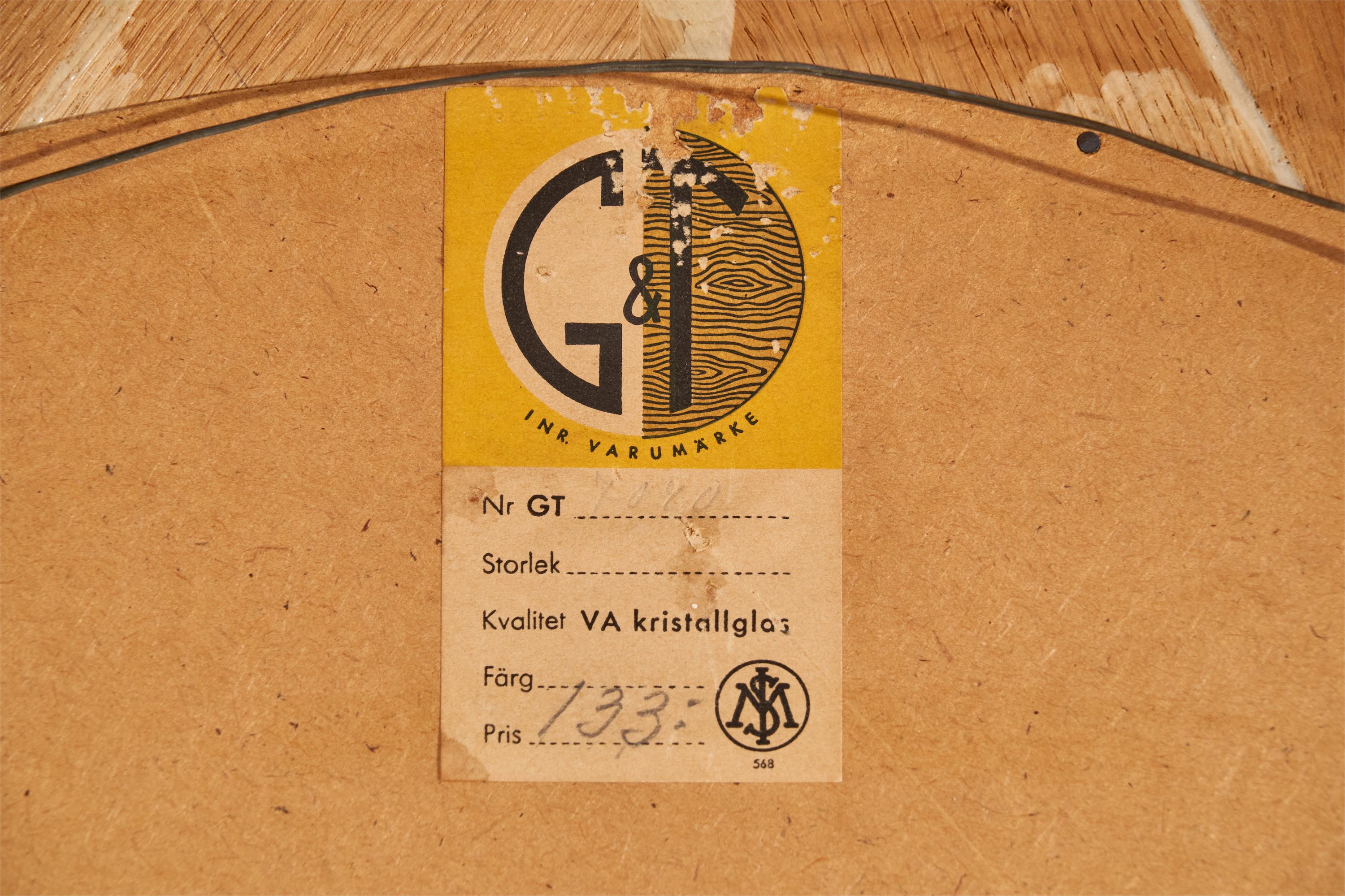 Glas & Trä, Miroir, Oak Oak, Suède, années 1960 en vente 2