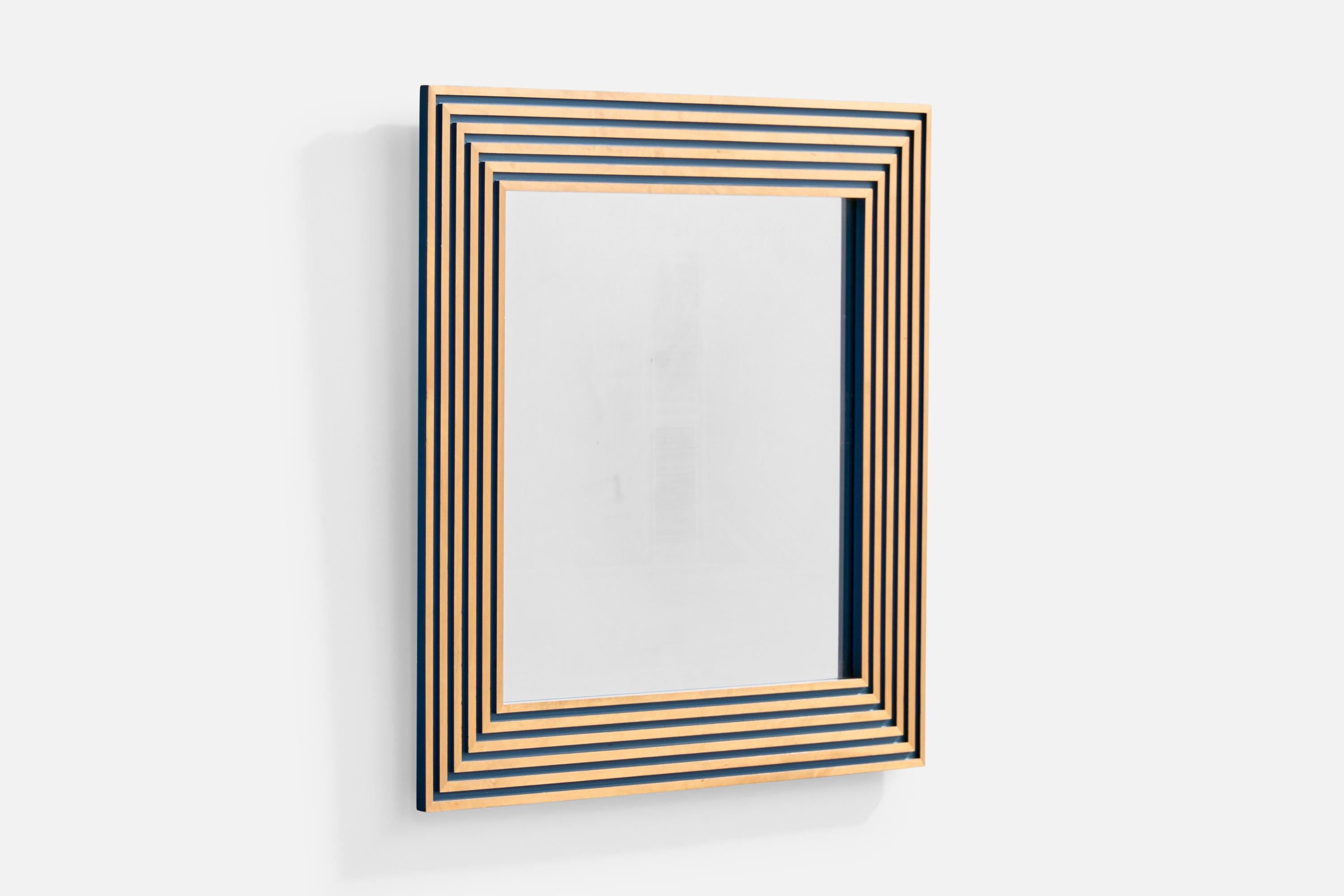 Mid-Century Modern Glas & Trä, miroir mural, bouleau, Suède, années 1960 en vente