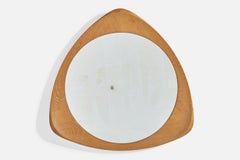 Vintage Glas & Trä, Wall Mirror, Oak, Sweden, 1960s