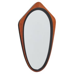 Glas & Trä, Wandspiegel, Palisander, schwarz lackiertes Holz, Hovmantorp, Schweden, 1950er Jahre