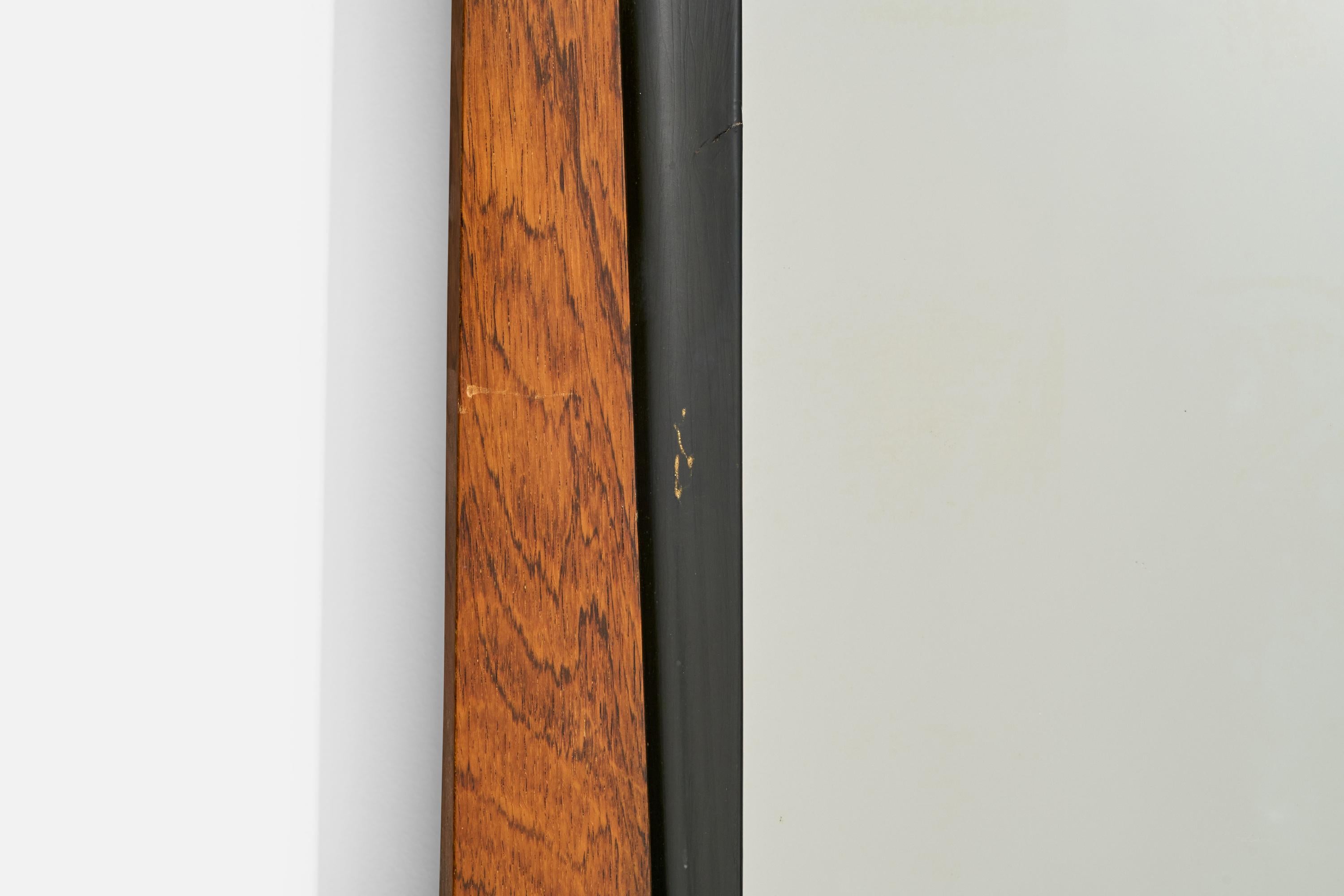 Glas & Trä, Wall Mirror, Rosewood, Crystal Glass, 1950s For Sale 4