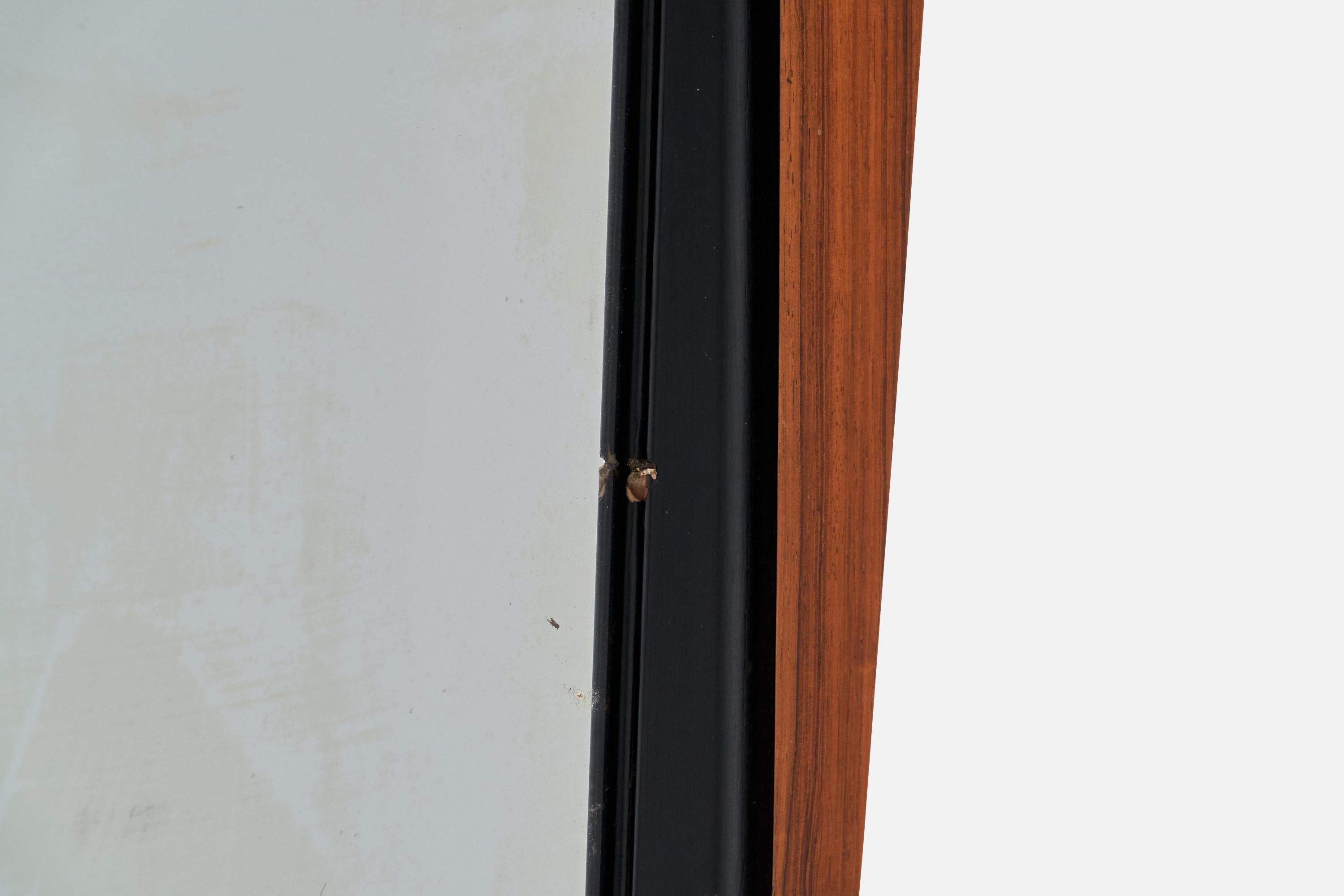 Glas & Trä, Wall Mirror, Rosewood, Crystal Glass, 1950s For Sale 4