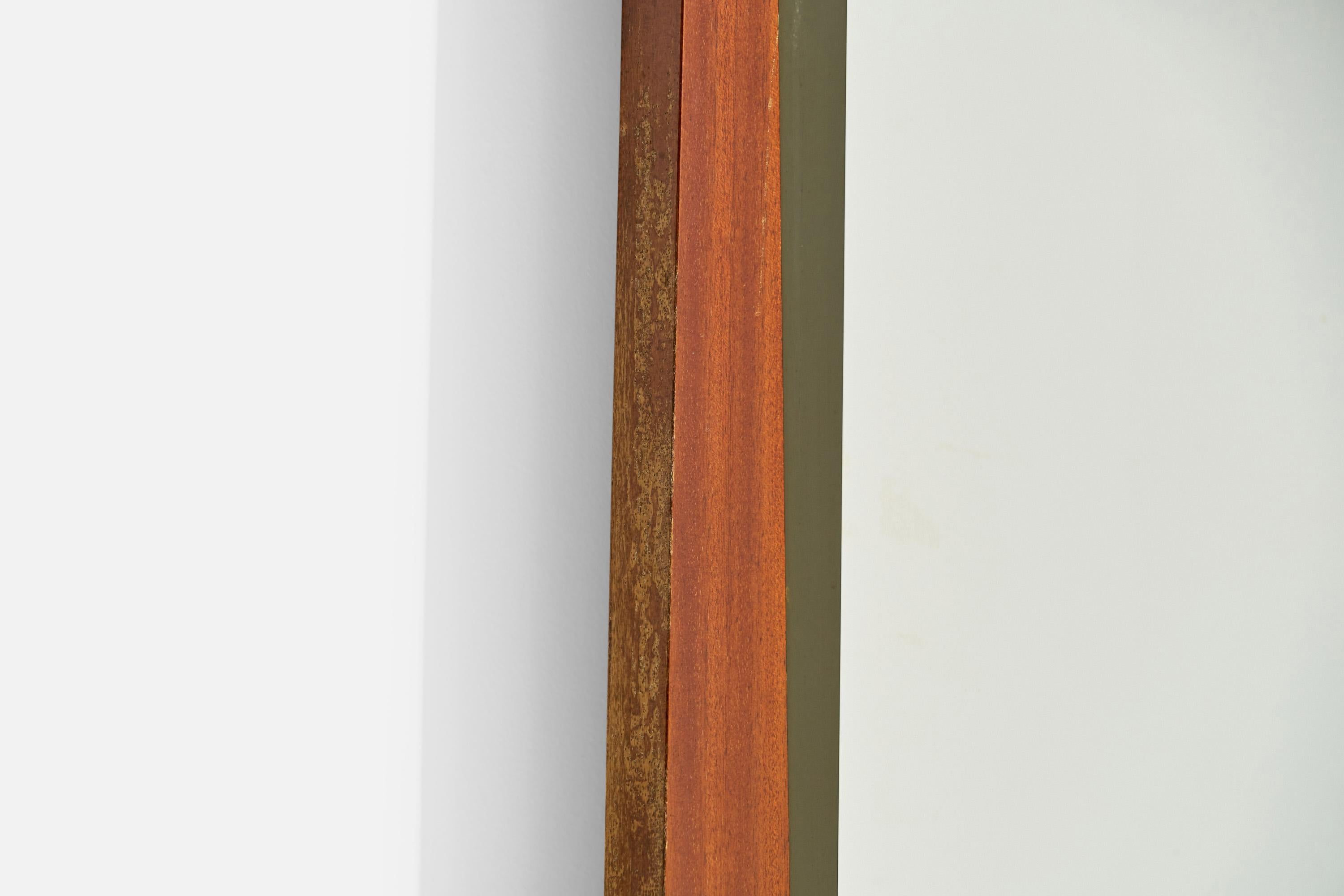 Glas & Trä, Wall Mirror, Rosewood, Crystal Glass, 1950s For Sale 2