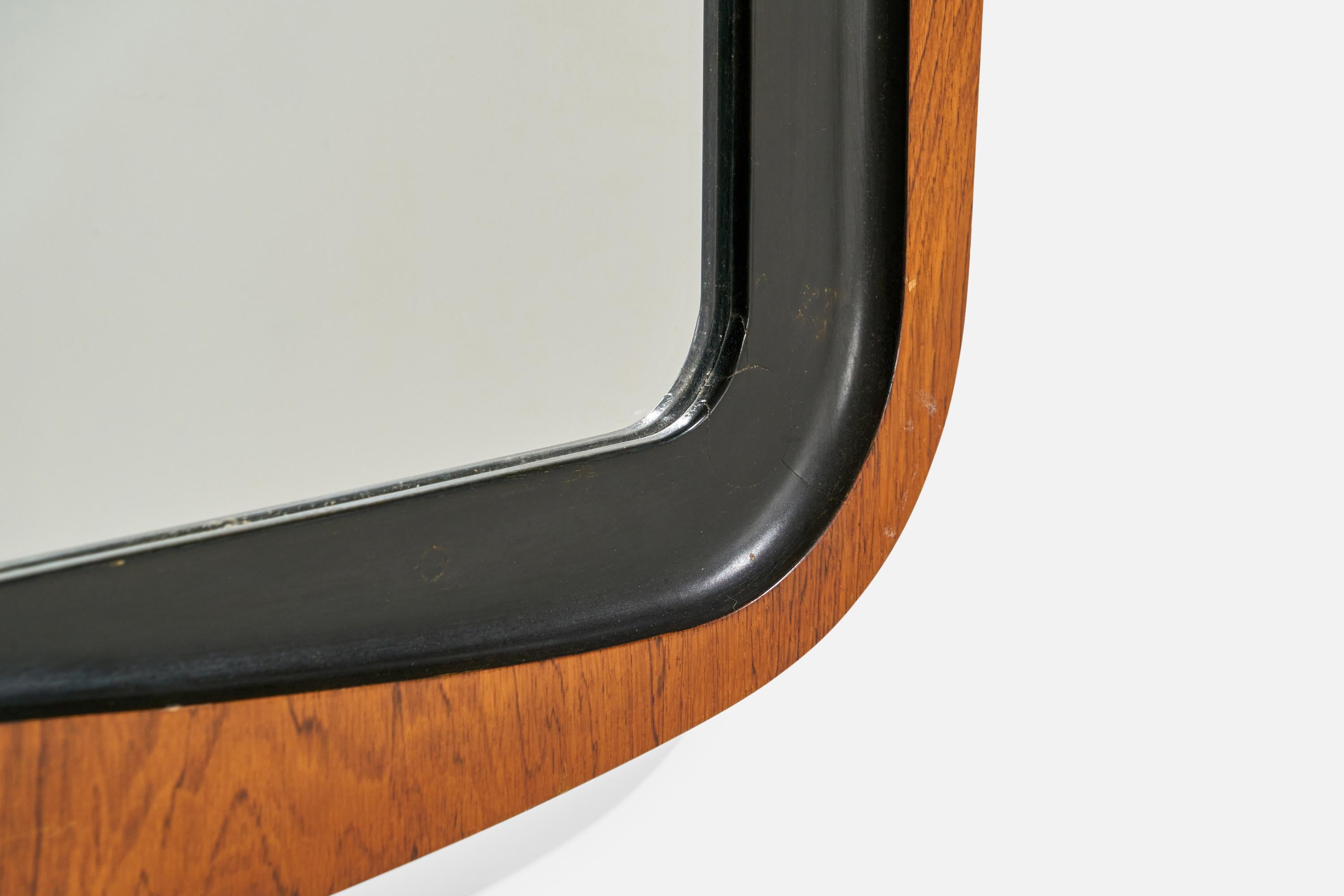 Glas & Trä, Wall Mirror, Rosewood, Crystal Glass, 1950s For Sale 3