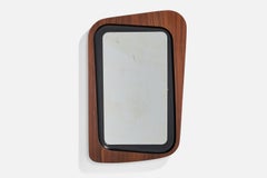 Glas & Trä, Wall Mirror, Rosewood, Crystal Glass, 1950s
