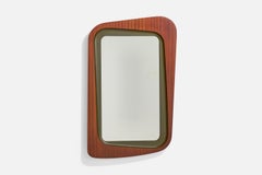 Glas & Trä, Wall Mirror, Rosewood, Crystal Glass, 1950s
