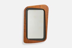Glas & Trä, Wall Mirror, Rosewood, Crystal Glass, 1950s