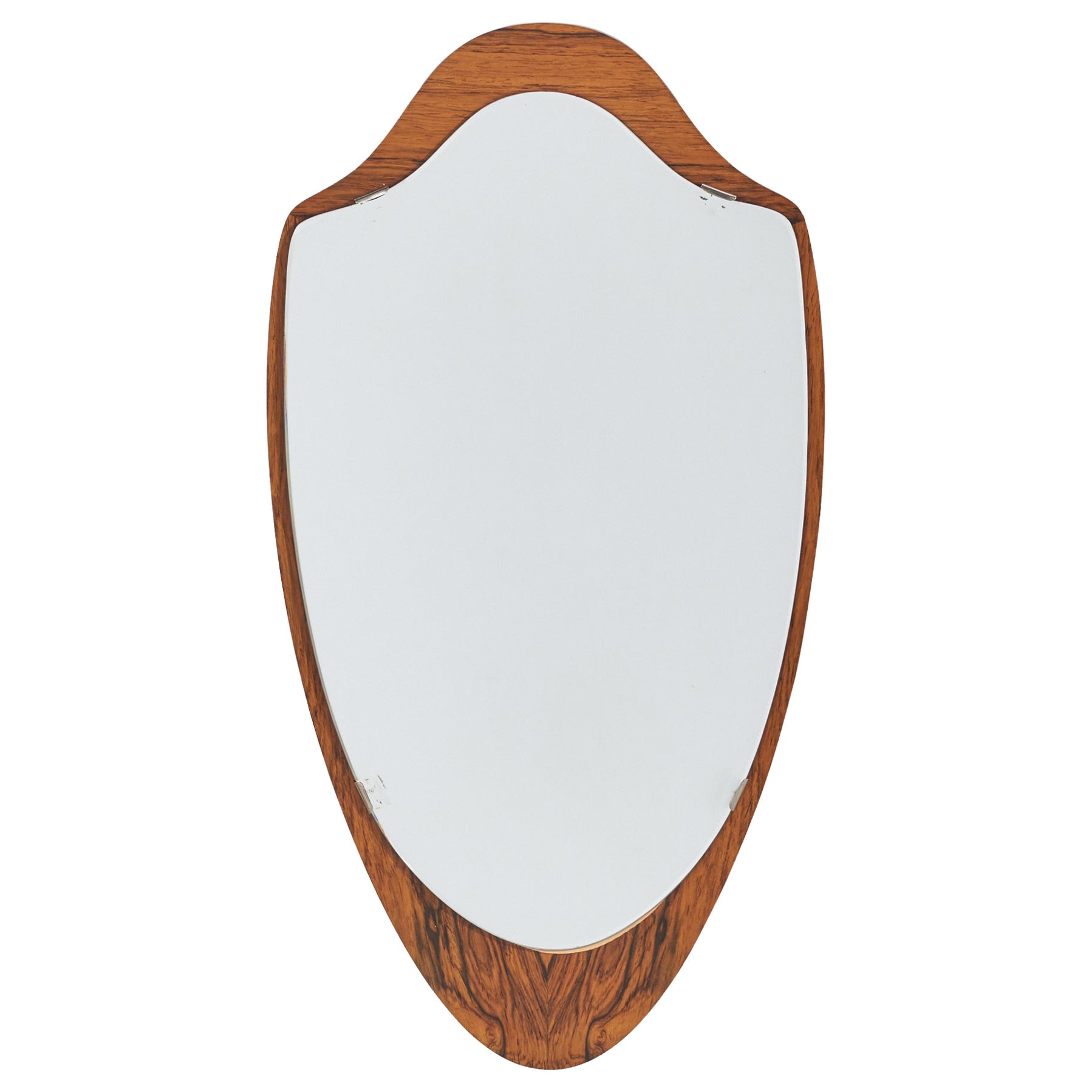 Glas & Trä, Wall Mirror, Rosewood, Mirror Glass, Hovmantorp Sweden 1950s For Sale