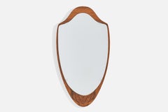 Glas & Trä, Wall Mirror, Rosewood, Mirror, Hovmantorp Sweden 1950s