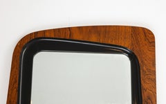 Glas & Trä Wall Mirror Rosewood & Painted Wood Hovmantorp, Sweden 1950's