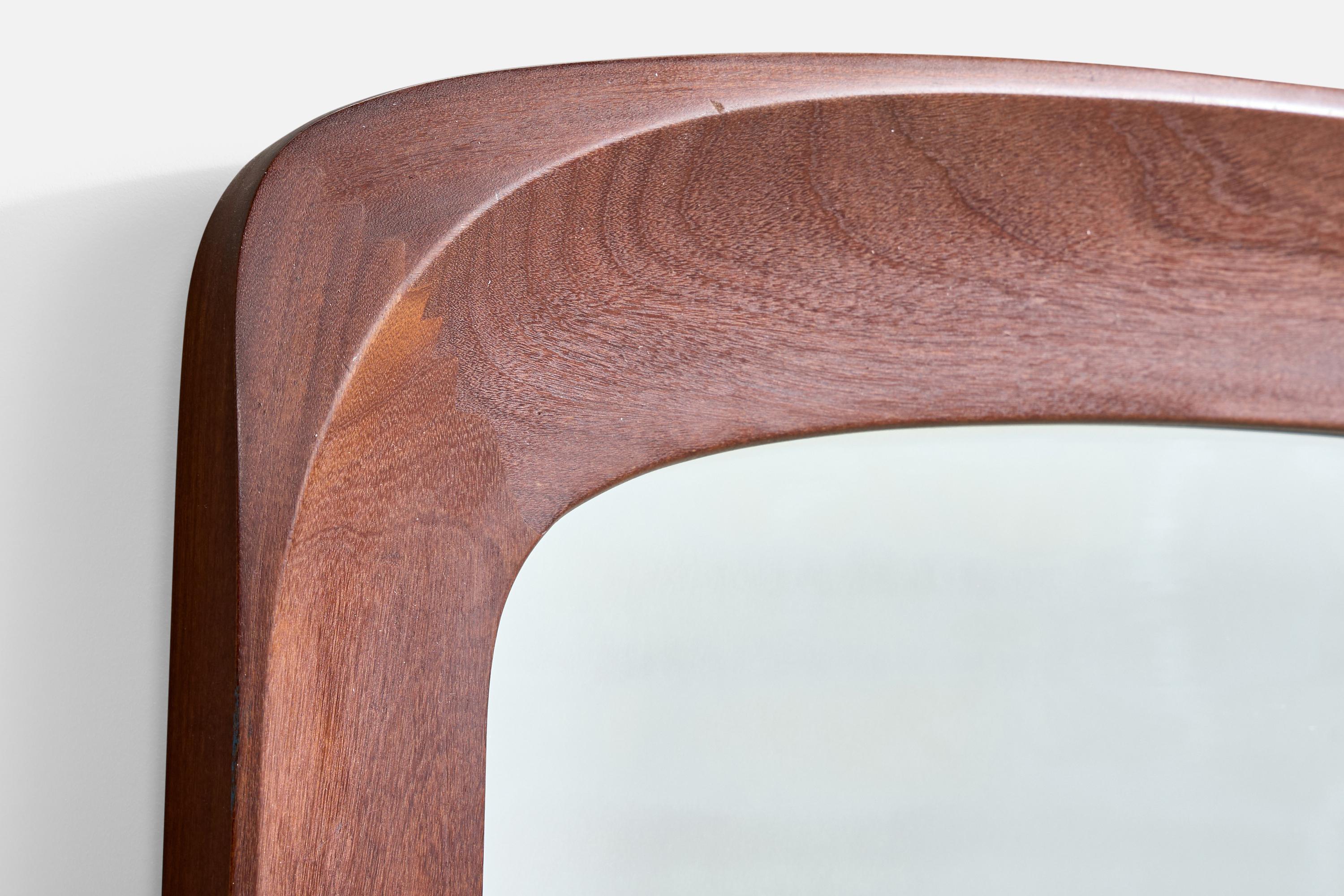 Suédois Glas & Trä, miroir mural, Oak Oak teinté, Suède, 1960 en vente